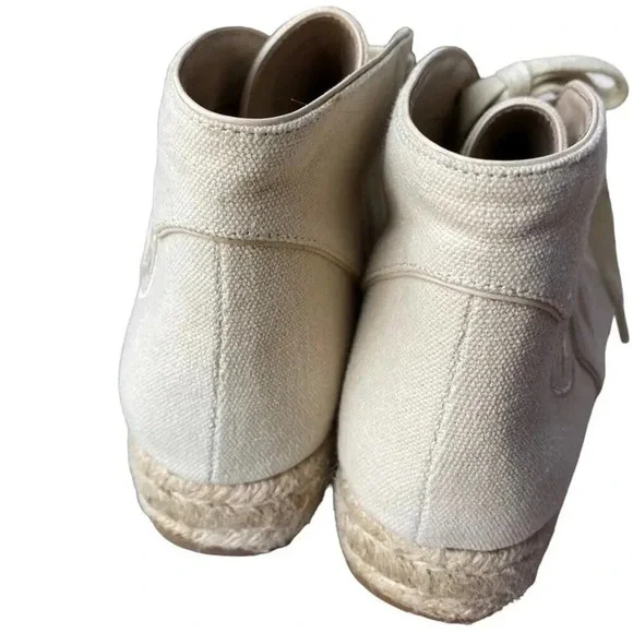 Tory Burch Rios Lace up espadrille canvas size 7.5 new - Picture 4 of 7